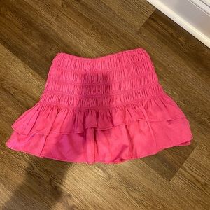 Pink ruffle skirt